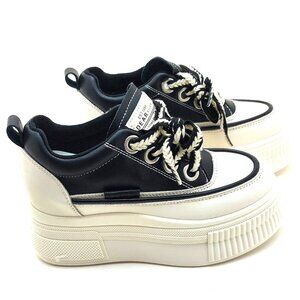 Women's Black and White Ashangyi Platform shoes  - Size 6